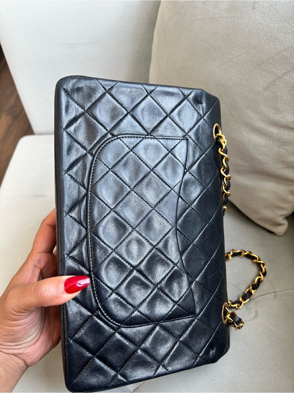 Vintage Chanel Classic Double Flap Lambskin Bag - Picture 10 of 16